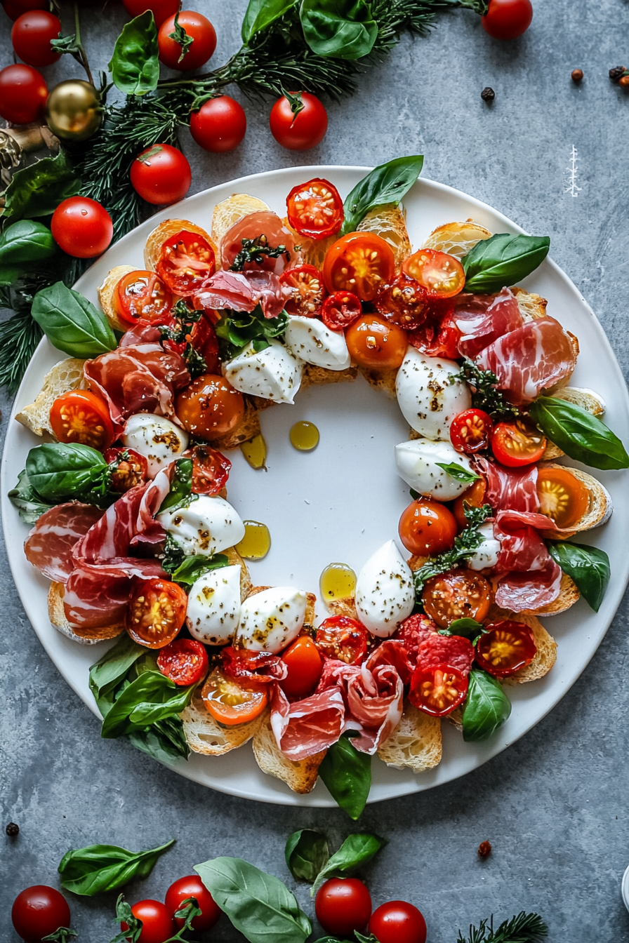 Christmas Bruschetta Wreath