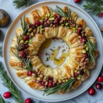 Pistachio & Honey Sweet Baked Brie Wreath