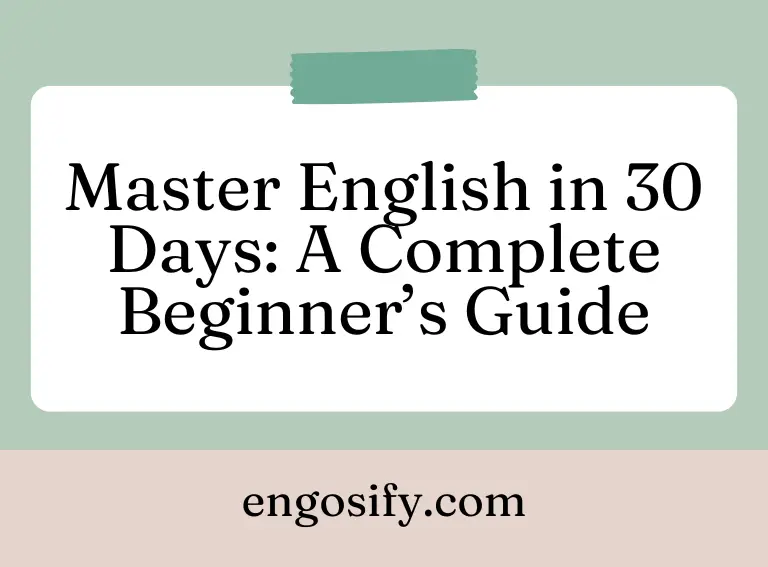 master English in 30 days
