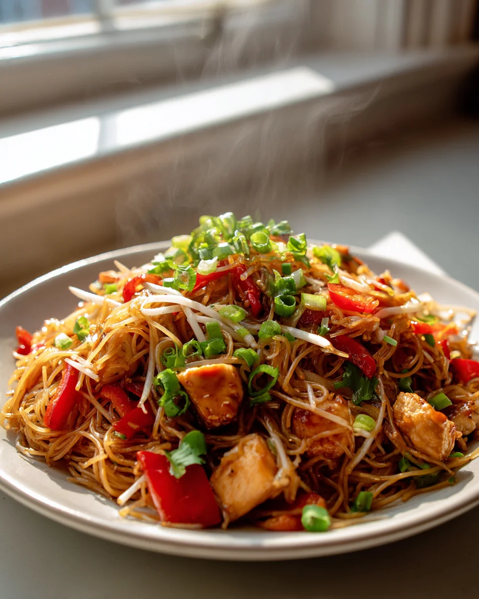 Nouilles Sautees au Poulet Caramelisé: Voyage Culinaire d'Asie