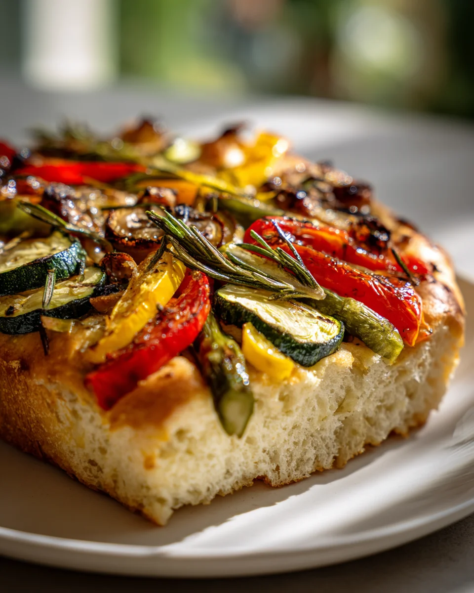 Focaccia Végane aux Légumes Grillés Facile & Savoureuse