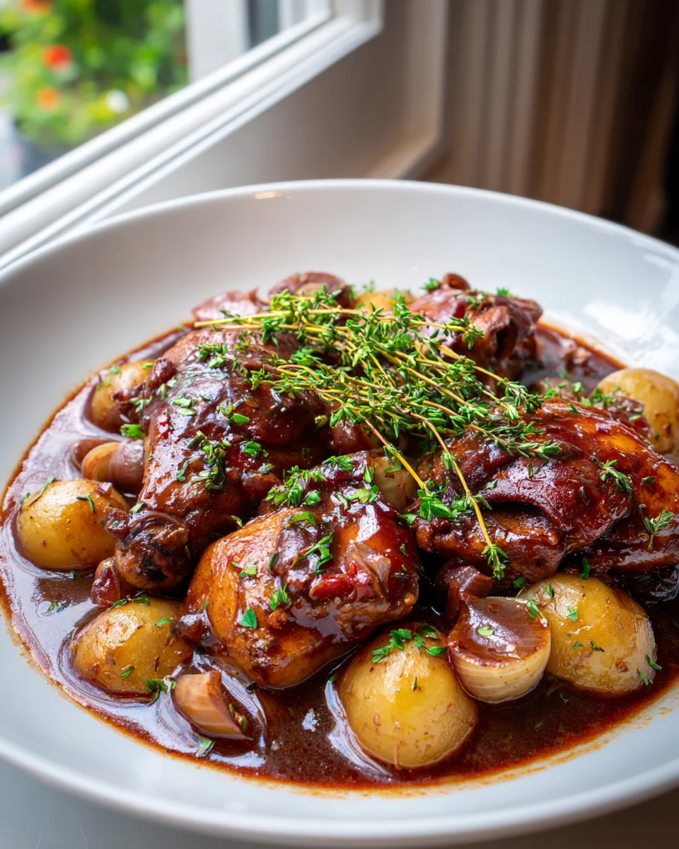 Coq Mijoté Savoureux aux Pommes de Terre Fondantes