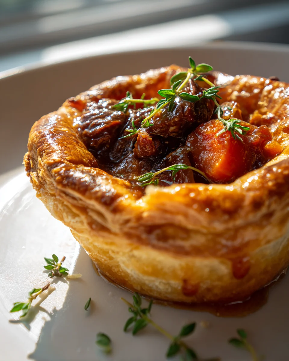 Mini Pot Pies au Boeuf Bourguignon : Recette Savoureuse!