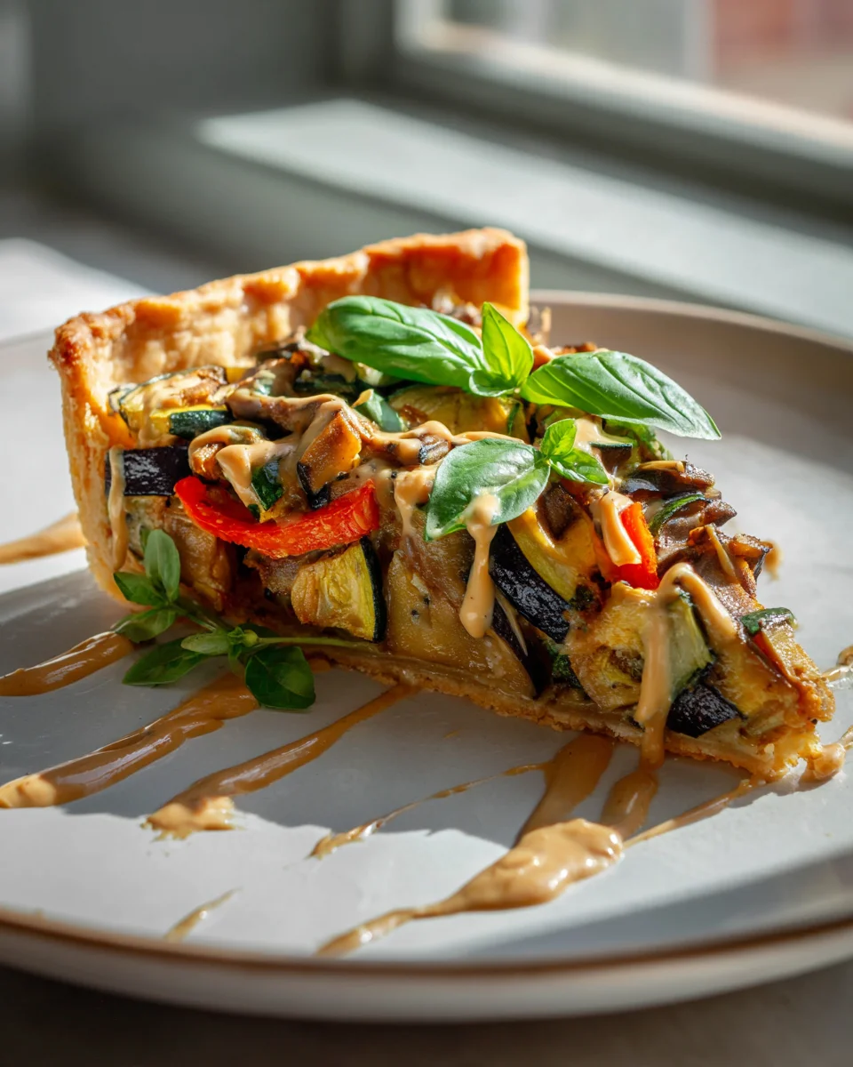 Succulente Tarte Ratatouille Rôtie Végane à la Crème de Cajou