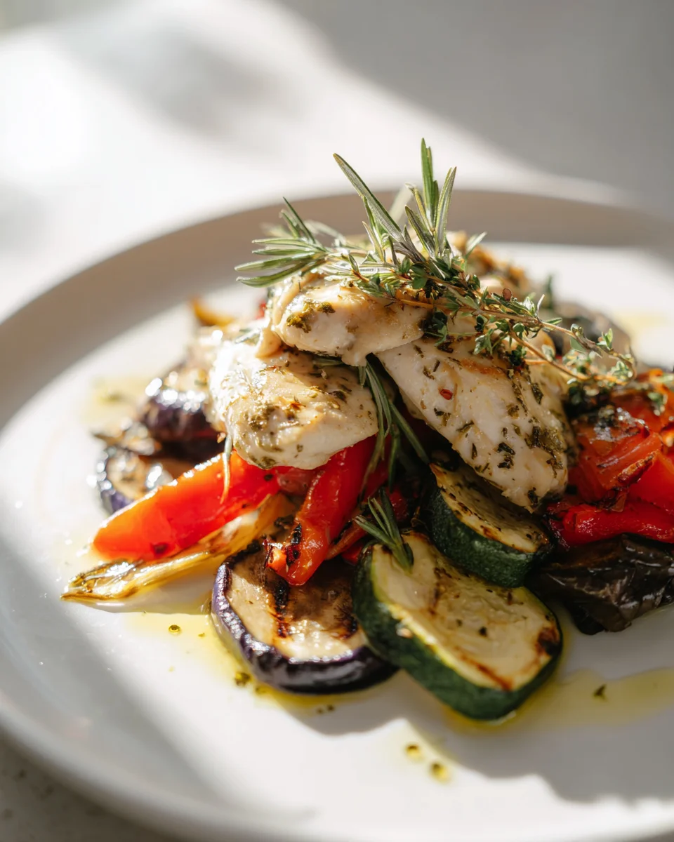 Poulet Provençal & Légumes Grillés Méditerranéens