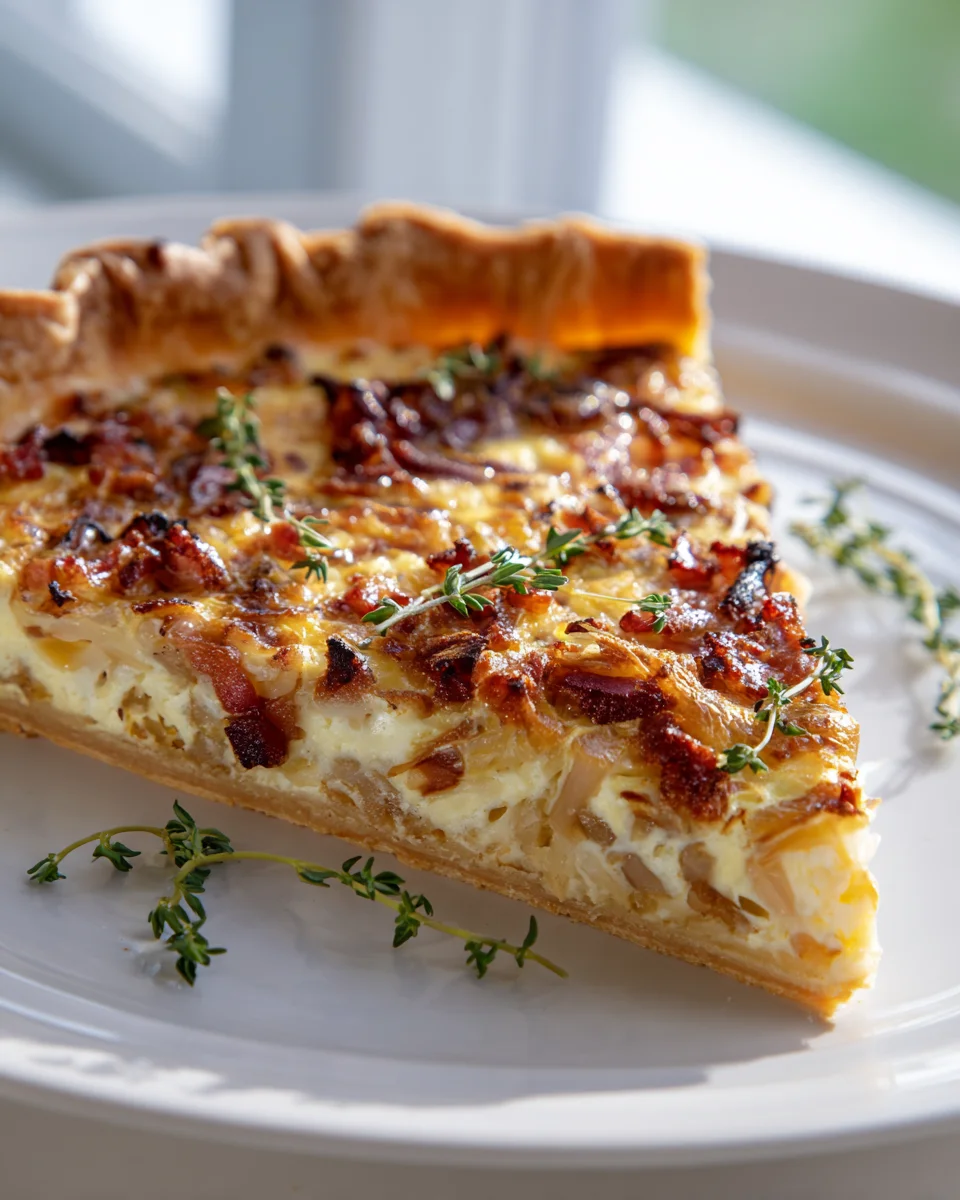 Tarte oignon et allumettes de bœuf : une recette savoureuse