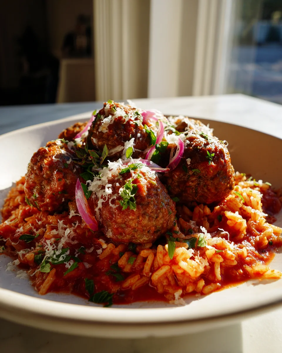 Riz aux Délicieuses Boulettes de Bœuf: Repas Familial Idéal