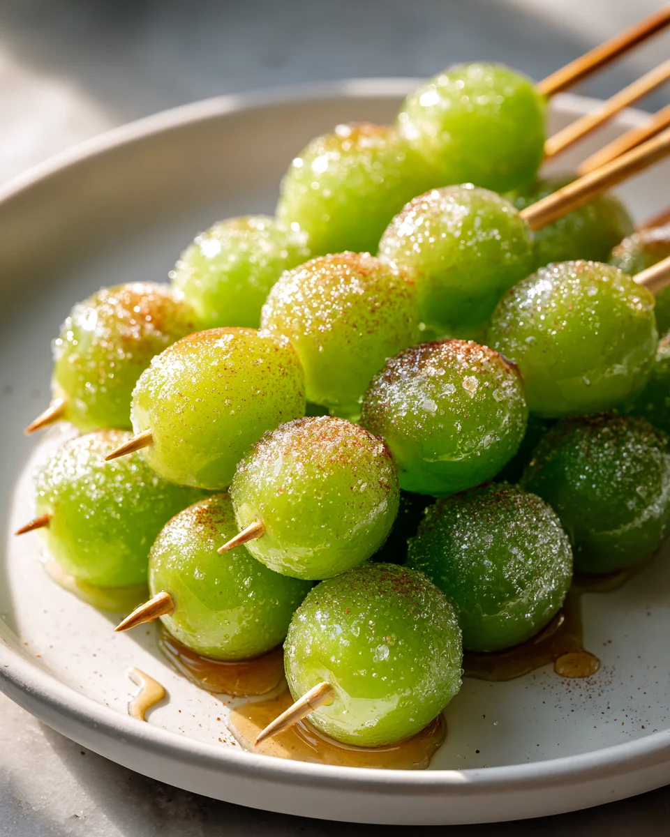 Sucettes Tanghulu Raisin Vert : Croquant & Fruité !