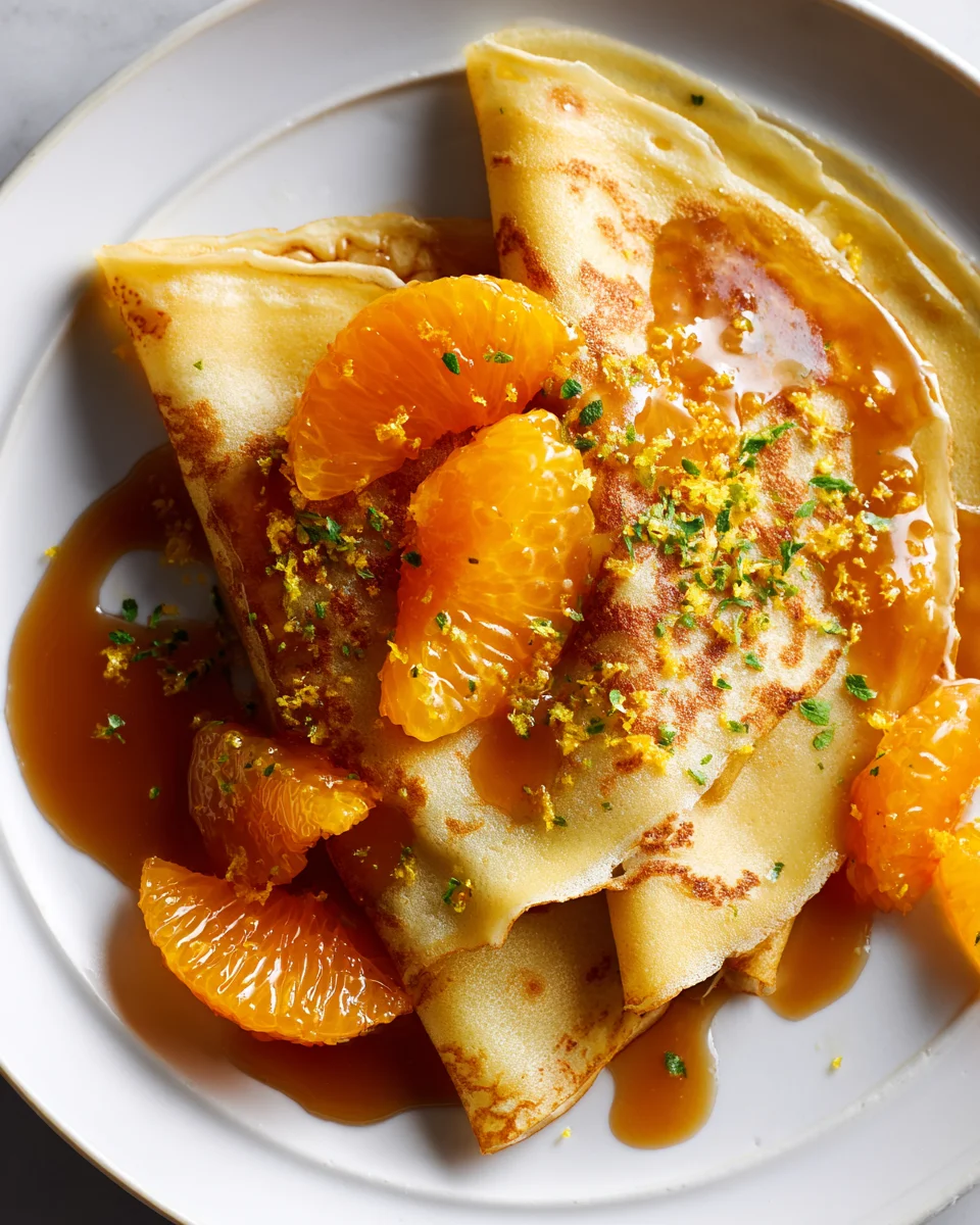 Crêpes Suzette : Orange Zestée & Caramel Beurre Salé