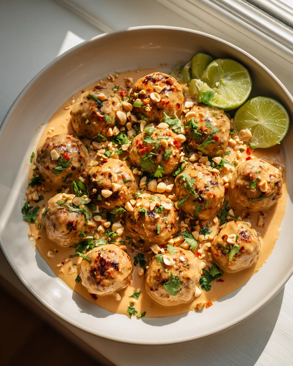Boulettes de Poulet Gingembre Exotiques Sauce Cacahuète