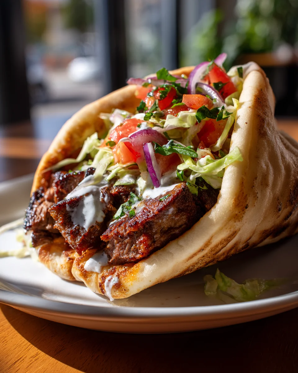 Délicieux Pains Pita Farcis Gyro d'Agneau Maison Facile