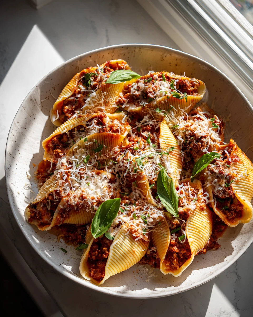 Conchiglioni Farcis au Bœuf, Ricotta et Parmesan Méditerranéen
