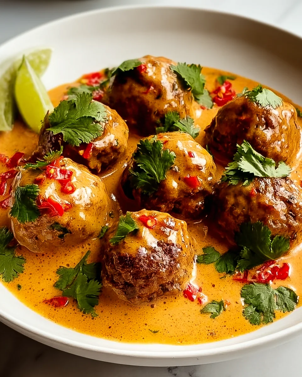 Boulettes de Viande au Curry de Noix de Coco Thaïlandais Délicieuses