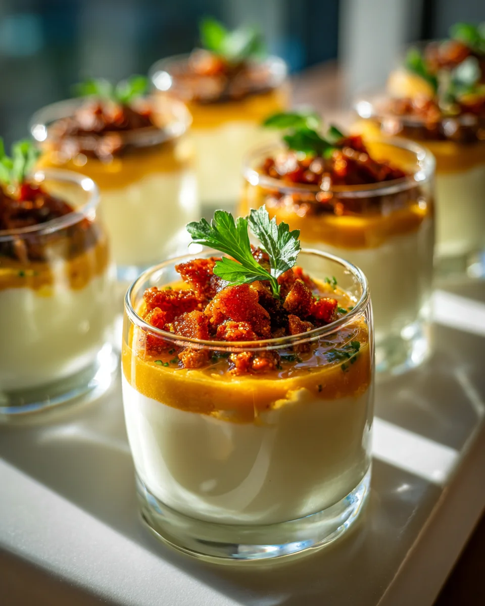 Verrines Butternut, Beef Chorizo & Lard Croustillant