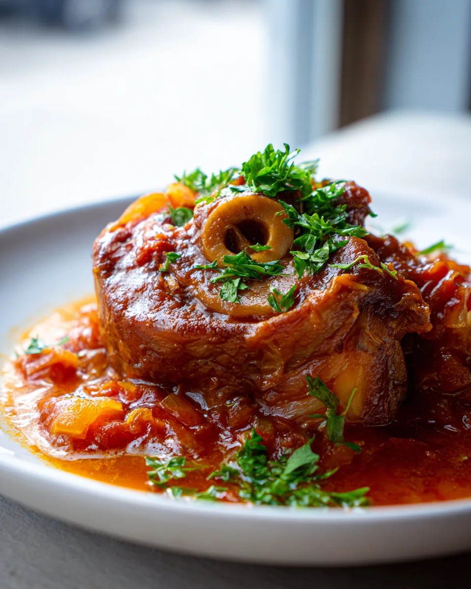 Osso Buco mijoté tomate & jus de raisin blanc savoureux