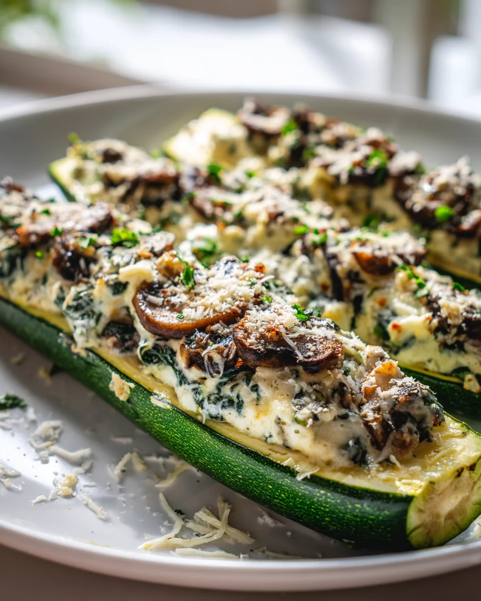 Bateaux de courgettes épinards & ricotta : Repas léger !