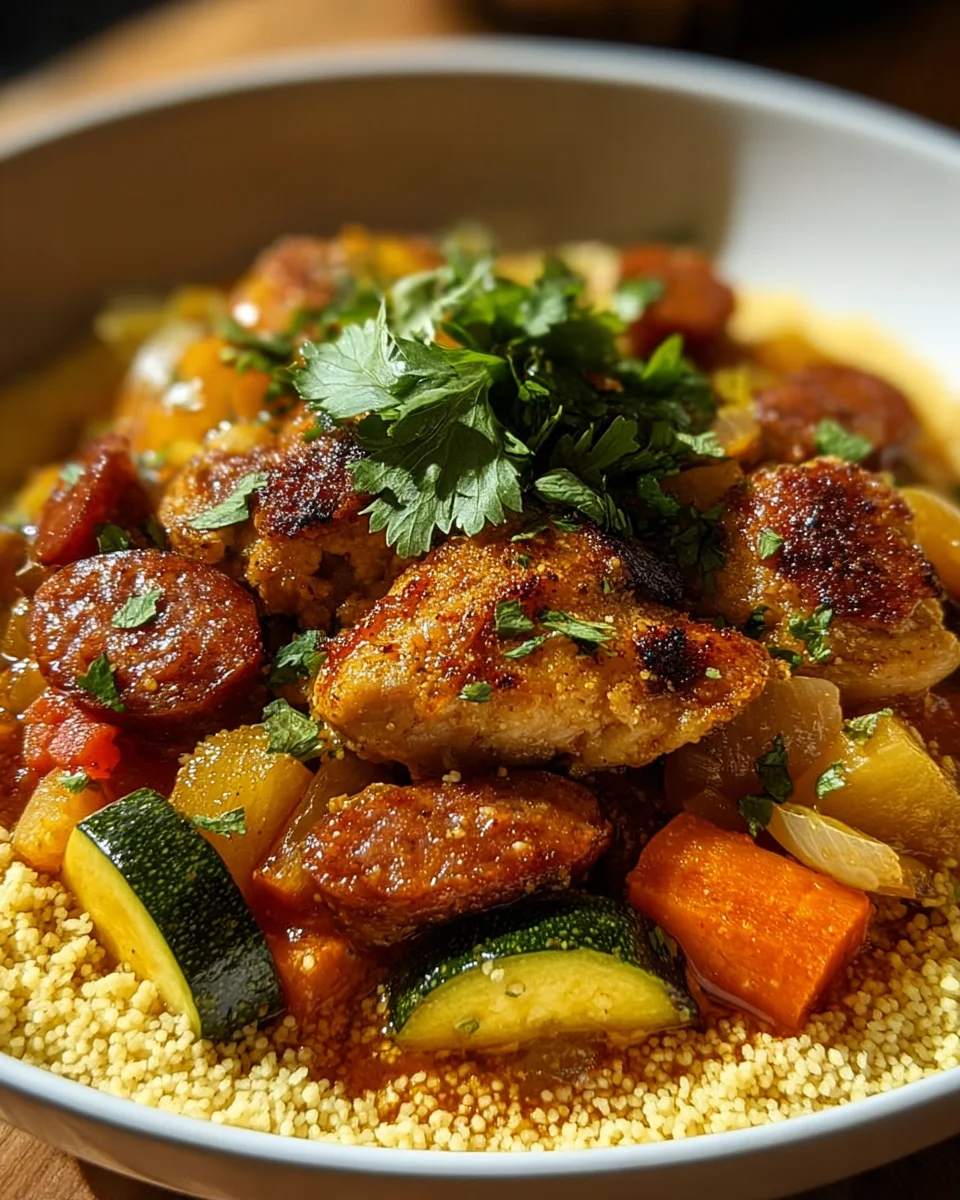 Couscous Savoureux au Poulet et Merguez : Recette Délicieuse