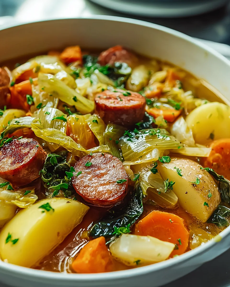 Recette de Potée aux Saucisses et Légumes Savoureuse
