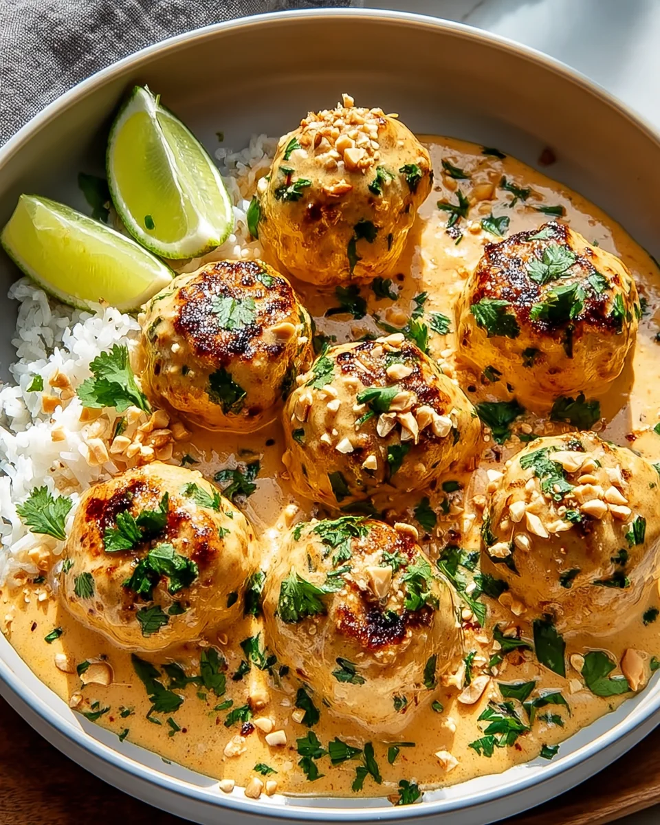 Boulettes de Poulet au Gingembre et Sauce Cacahuète