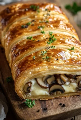 Feuilleté Roulé au Jambon, Champignons et Fromage