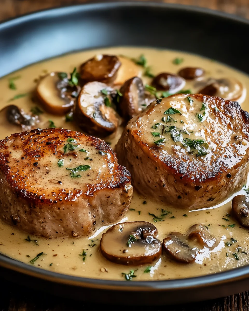 Filet Mignon de Porc à la Crème et aux Champignons