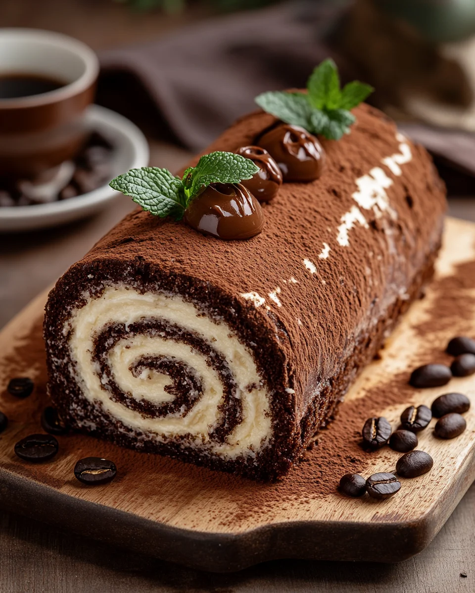 Gâteau Roulé Café-Chocolat : Une Alliance Gourmande et Irrésistible