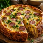 Gâteau Salé Moelleux aux Saucisses et Fromage