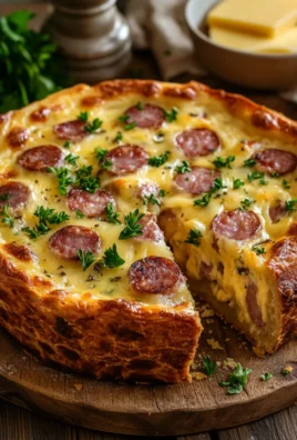 Gâteau Salé Moelleux aux Saucisses et Fromage