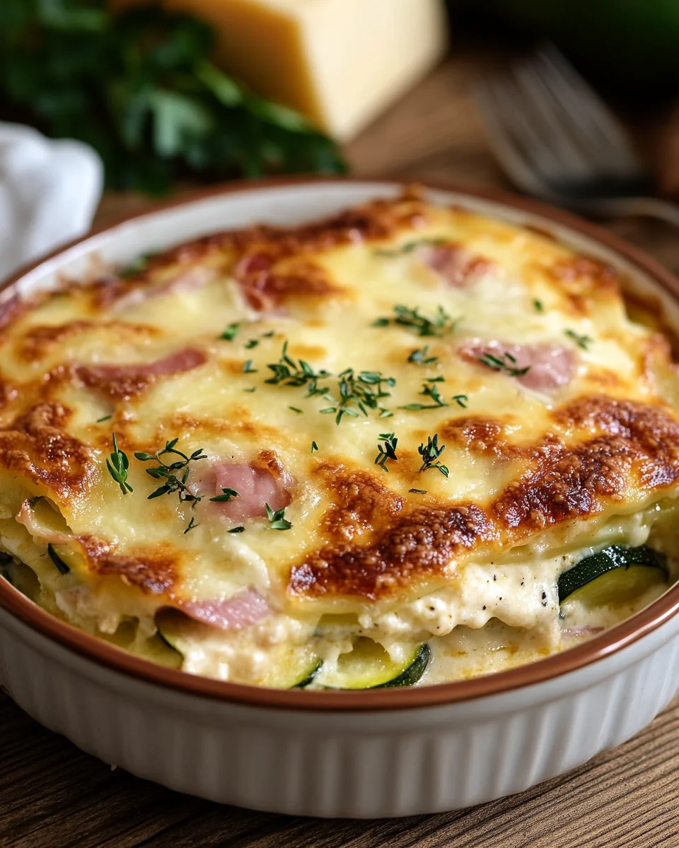 Gratin de Courgettes au Jambon et Fromage Façon Lasagnes