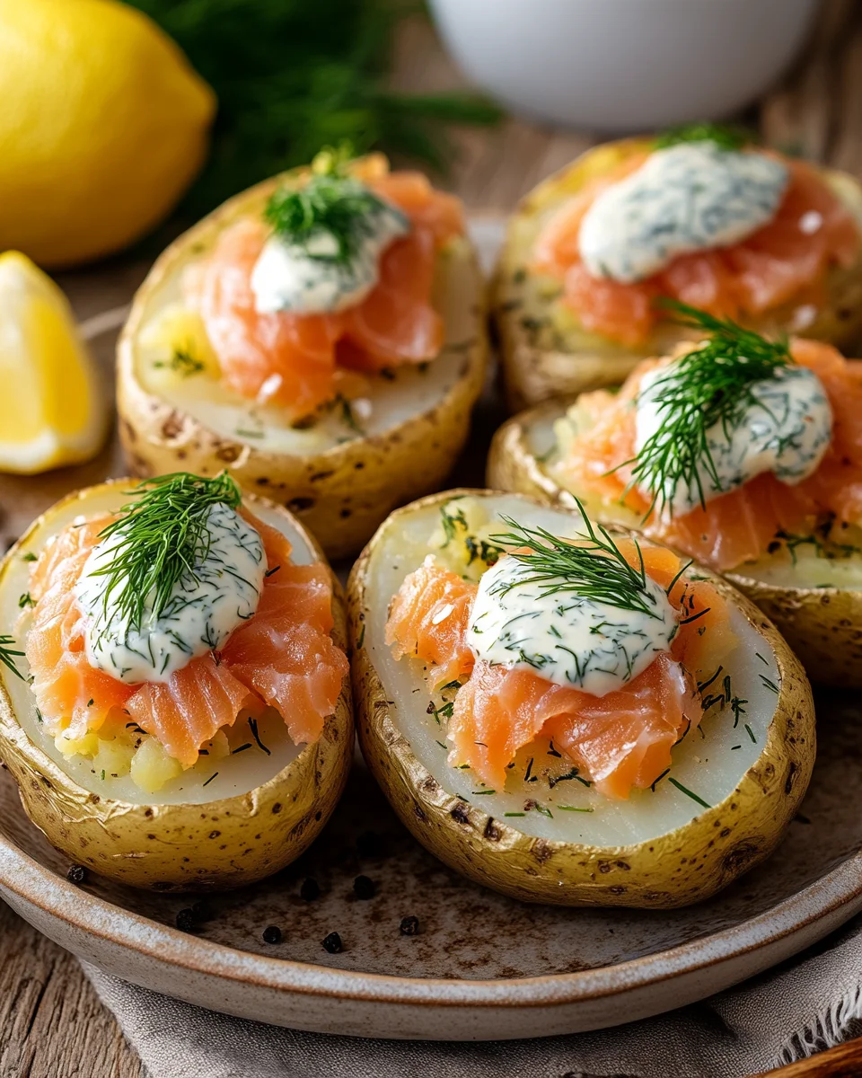 Pommes de Terre Farcies au Saumon Fumé et Crème à l’Aneth : Une Recette Gourmande et Raffinée