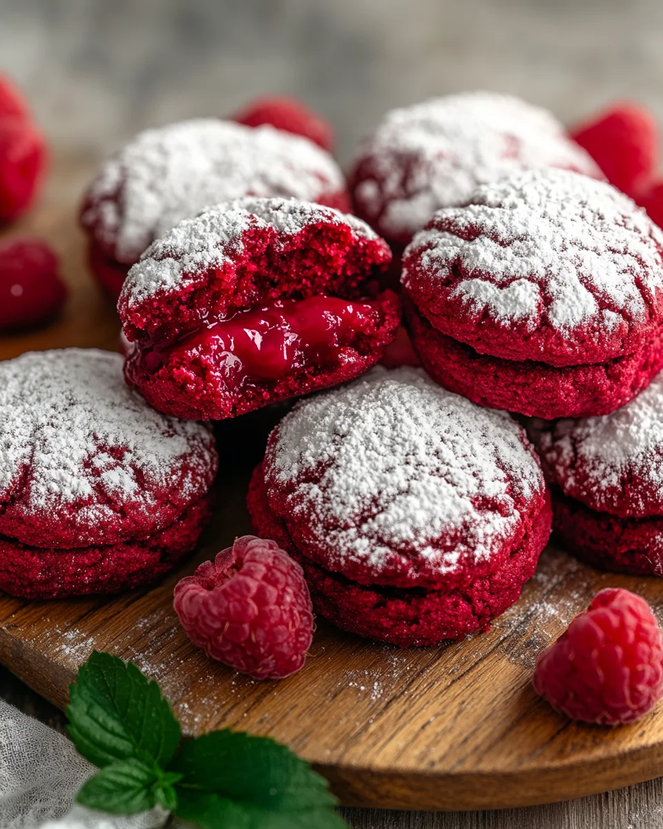 Biscuits Craquelés Framboise & Red Velvet : Moelleux, Gourmands et Irrésistibles