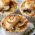 Mini Gratins de Saint-Jacques aux Champignons : Une Entrée Chic et Gourmande