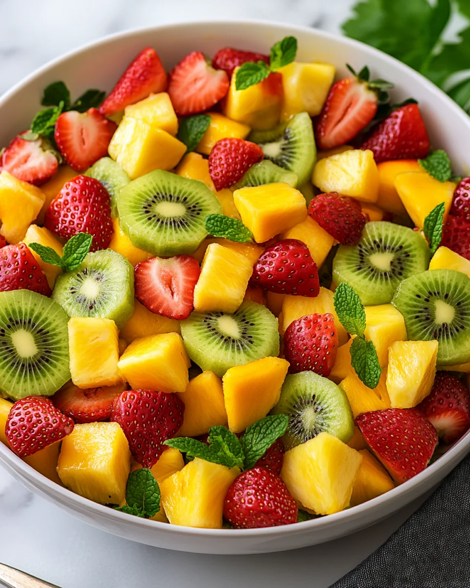 Salade de Fruits Exotiques et Fraises : Fraîche, Colorée et Pleine de Vitamines