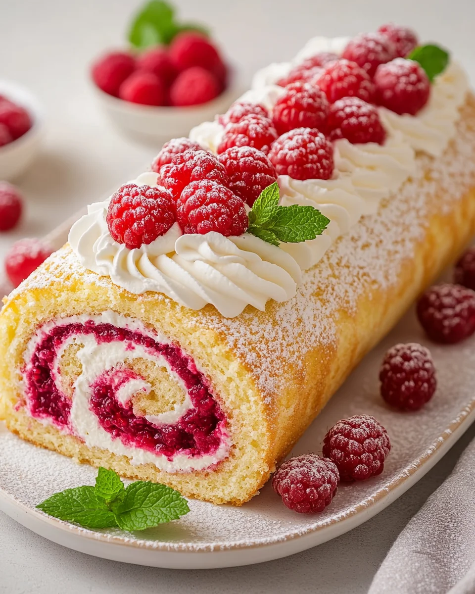 Roulé aux Framboises et Crème Chantilly : Un Dessert Léger, Élégant et Irrésistible