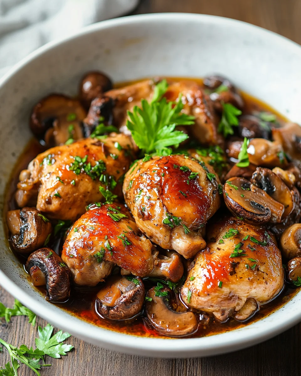 Poulet Chasseur : La Recette Française Traditionnelle au Poulet, Champignons et Sauce Gourmande
