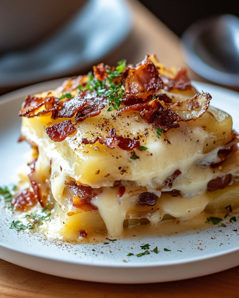 Recette Traditionnelle de la Tartiflette (Gratin Français de Pommes de Terre, Fromage et Lardons)