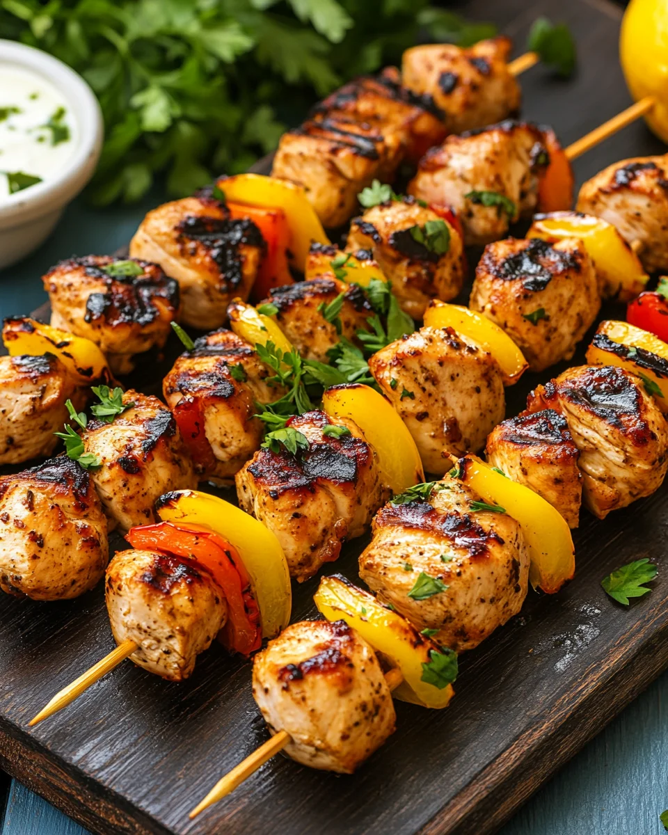 Brochettes de poulet marinées au citron : recette facile, tendre et savoureuse