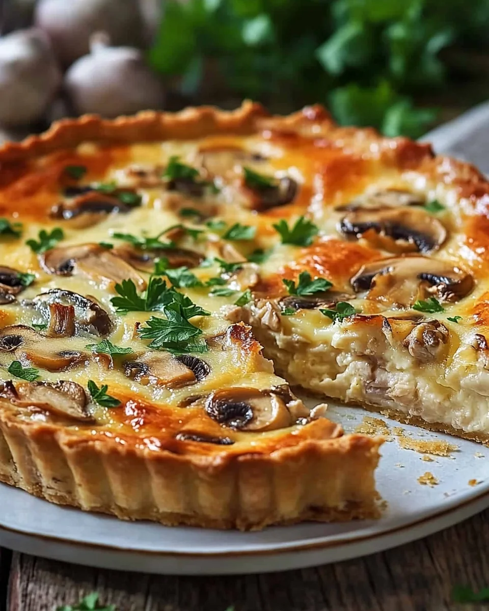 Quiche au Poulet et aux Champignons : Une Tarte Salée Crémeuse, Fondante et Ultra Gourmande