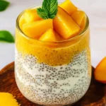 Pudding de Chia aux Pêches et Crème au Yaourt Grec : un dessert crémeux, frais et gourmand