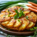 Galettes de Pommes de Terre, Carottes et Oignons Verts : Une Recette Croustillante et Économique :