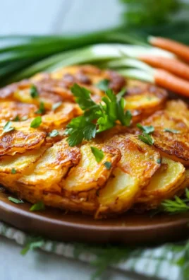 Galettes de Pommes de Terre, Carottes et Oignons Verts : Une Recette Croustillante et Économique :