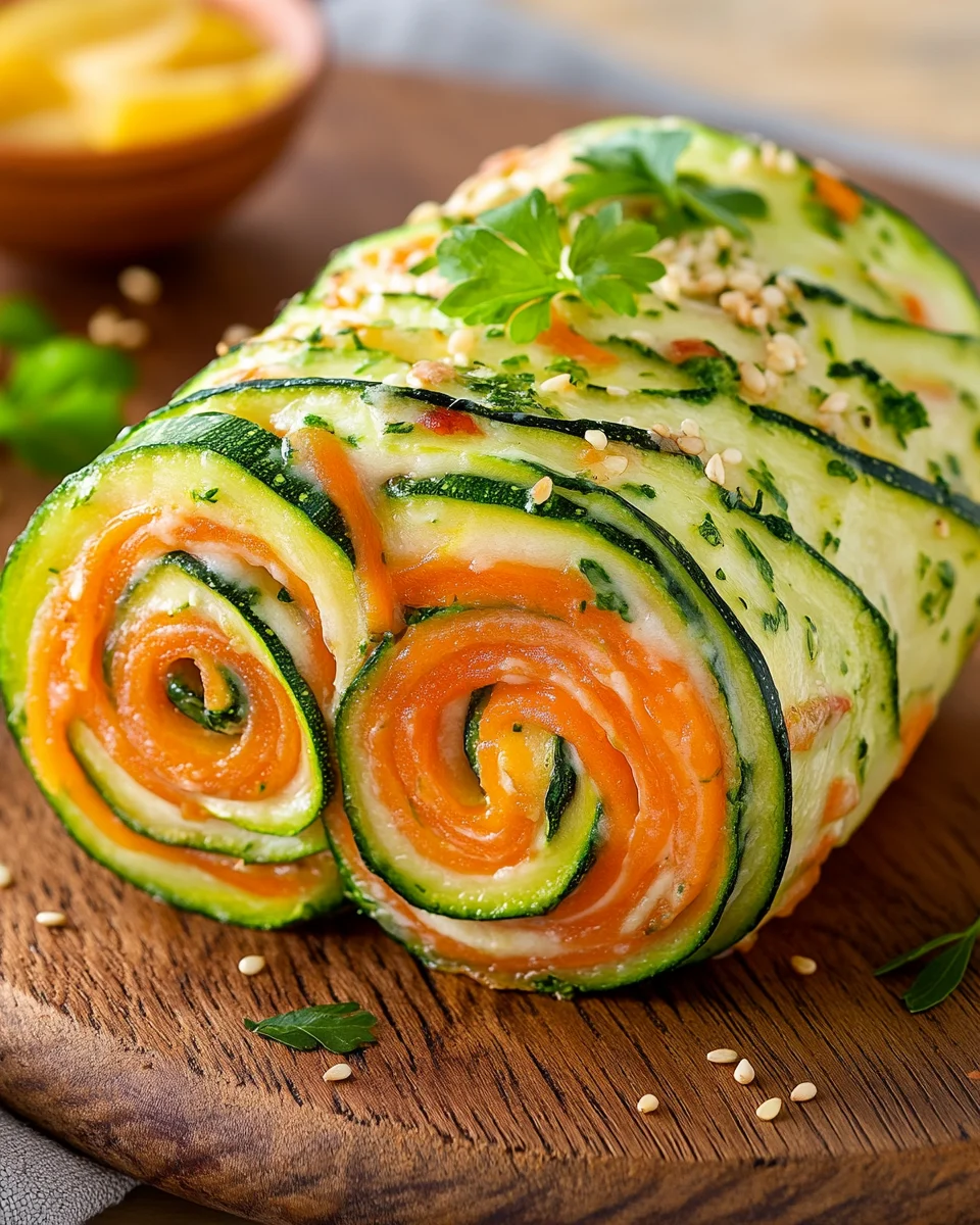 Roulé de Courgette et Carotte : Une Entrée Colorée et Légère