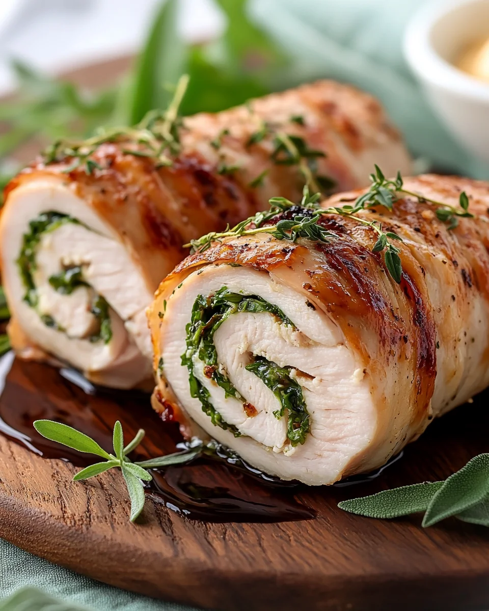 Roulé de Dinde aux Herbes et Fromage Frais