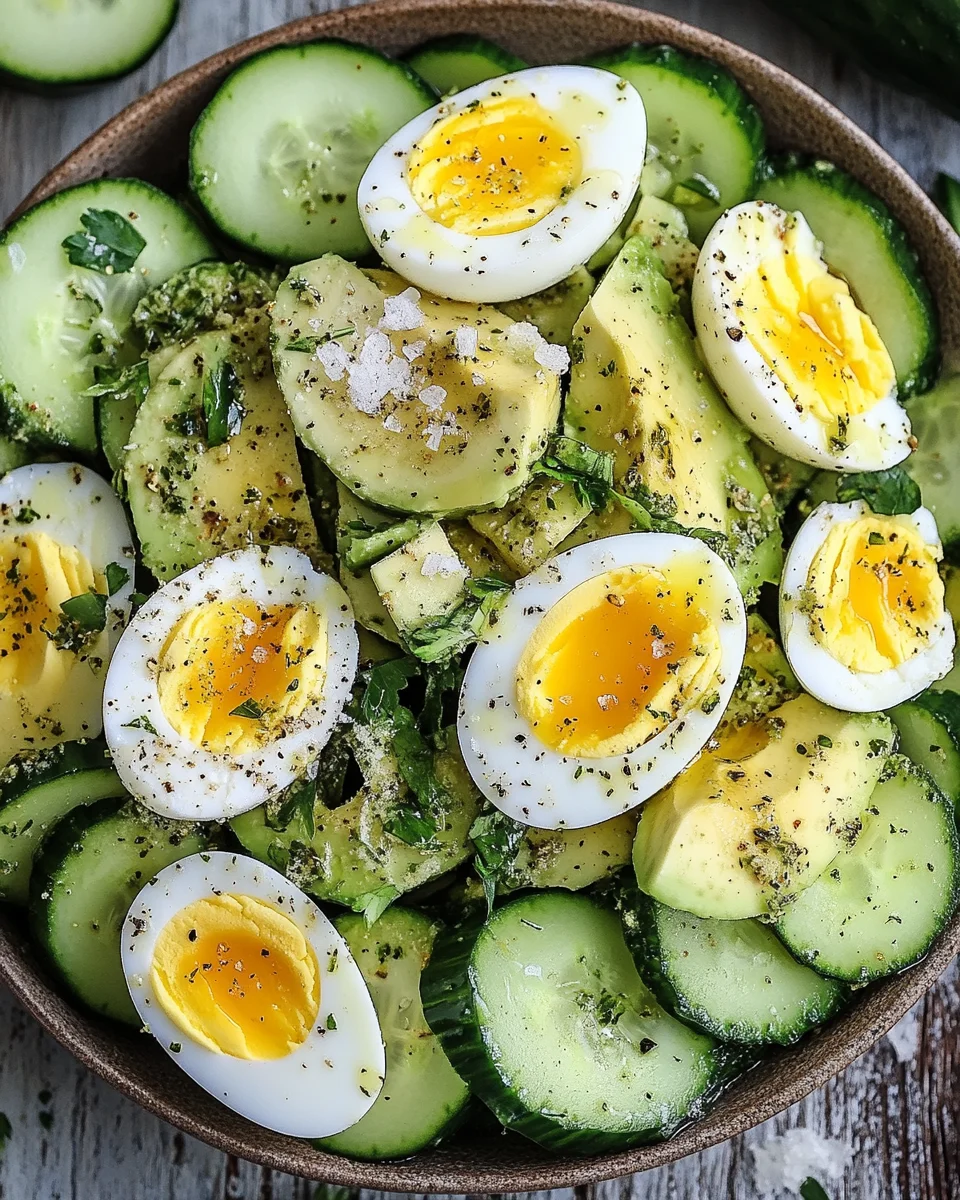 Salade Concombre, Avocat et Œufs : Fraîche, Saine et Rassasiante