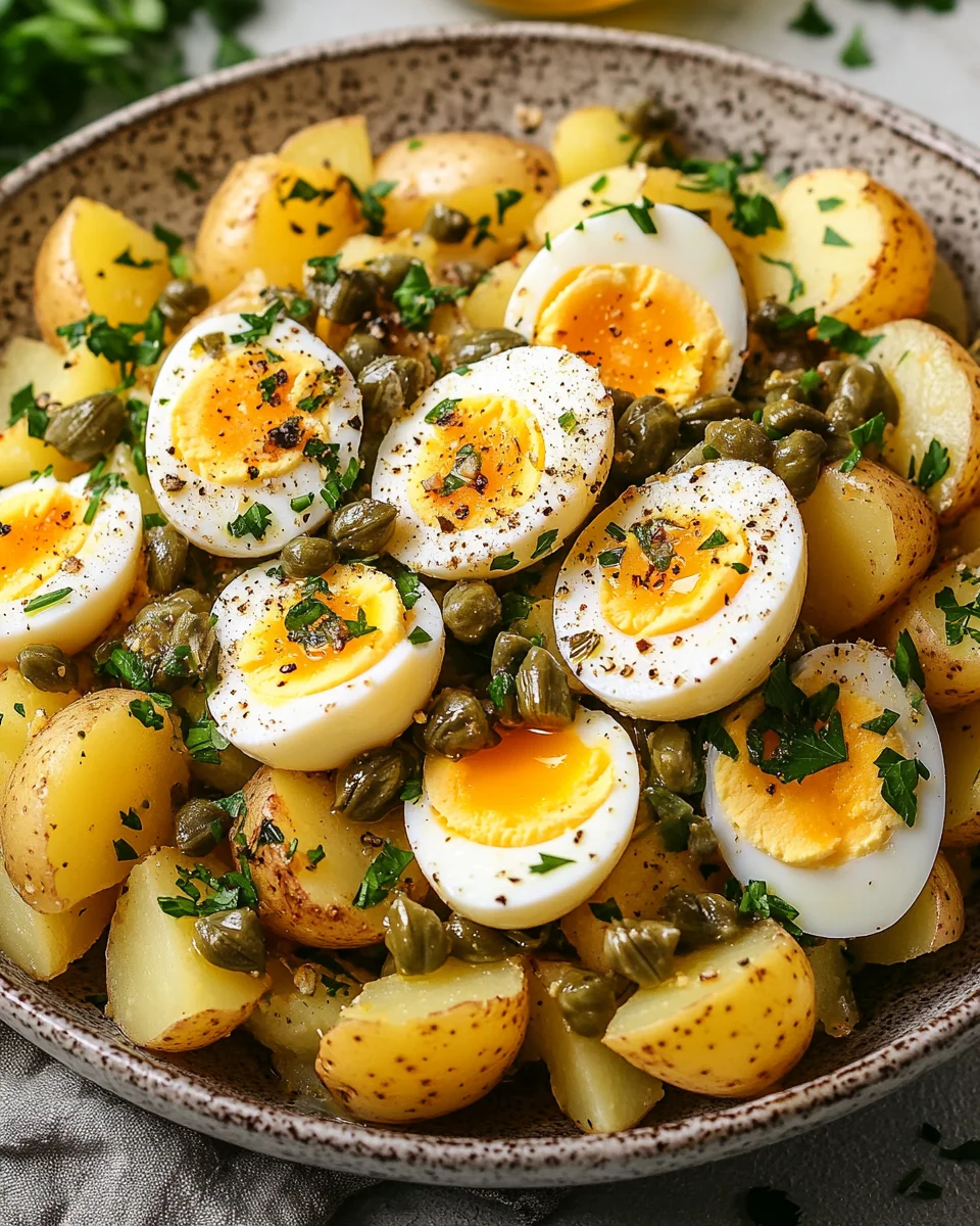 Salade de Pommes de Terre au Thon, Œufs et Câpres