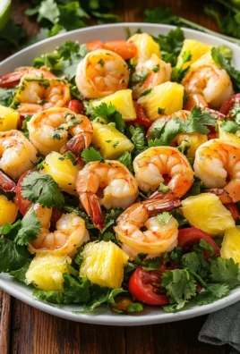 Salade Tropicale de Crevettes à l’Ananas et à la Coriandre