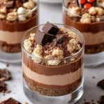 Verrines Mousse Chocolat Kinder et Biscuits Croquants