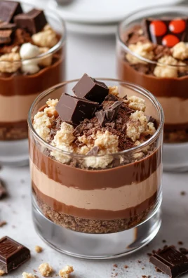 Verrines Mousse Chocolat Kinder et Biscuits Croquants