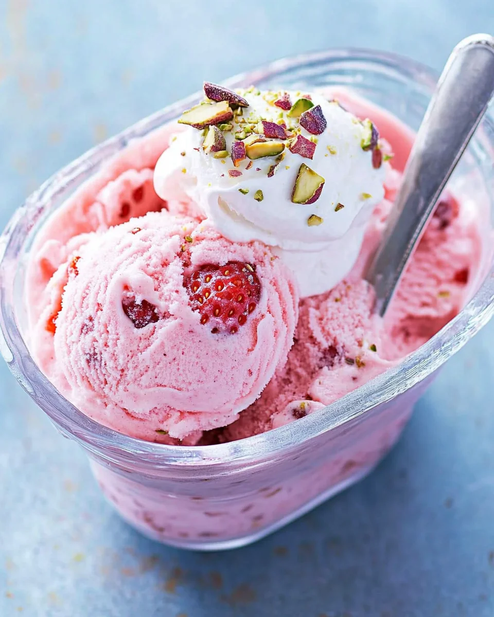 Yaourt glacé à la fraise ultra crémeux : frais, léger et irrésistible