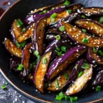 Aubergines chinoises sautées à la poêle sauce soja